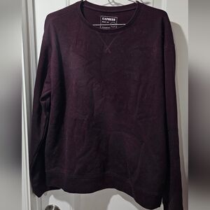 Express mens dark burgundy crewneck